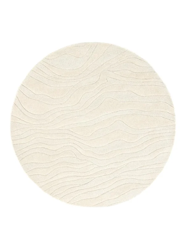 Small Marble Rug - White Ø 150 Wool, Scandinavian Style