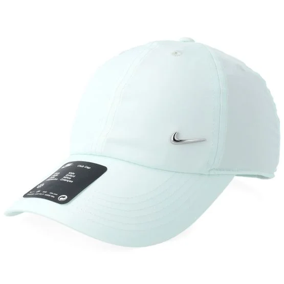 Nike - Grønn unconstructed Caps - Kids Dri-fit Club Cap Metal Swoosh Green/Silver Dad Cap @ Hatstore