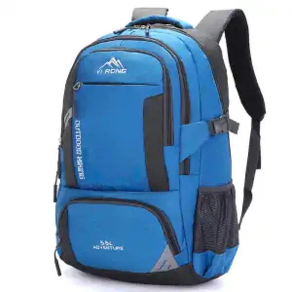 [KK] 55L Waterproof Hiking Backpack Lightweight Camping Backpack Women Men Durable Daypack (Black, 55L)