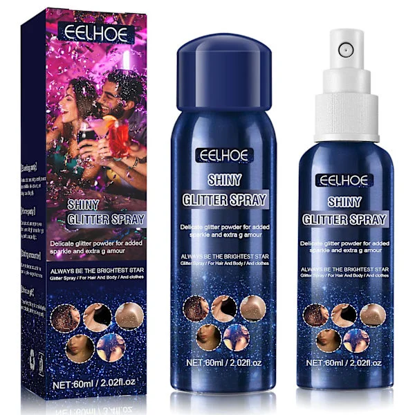 Skinnende Glitterspray Varig Sølv Glitter Hår Glitter Skinnende Spray Til Kroppen