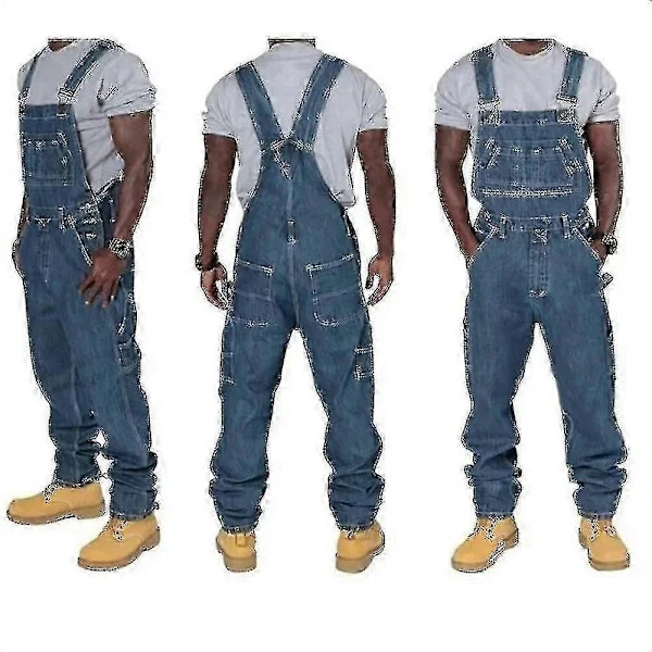 Herre Plus Size Denim Overalls Mote Jeans Denim Bib Løse Flere Lommer Justerbare Stropper LGL