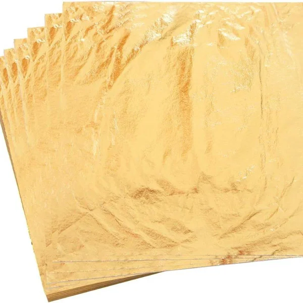 100 ark guld imiteret bladguld til håndværk, metal kunstprojekt, møbler KLB