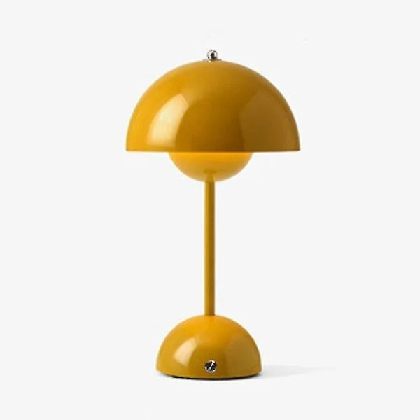 Nordisk uppladdningsbar blomma bordslampa sänglampa bordslampa svamp sovrum bordsdekoration sänglampa nattlampor[hk] gul