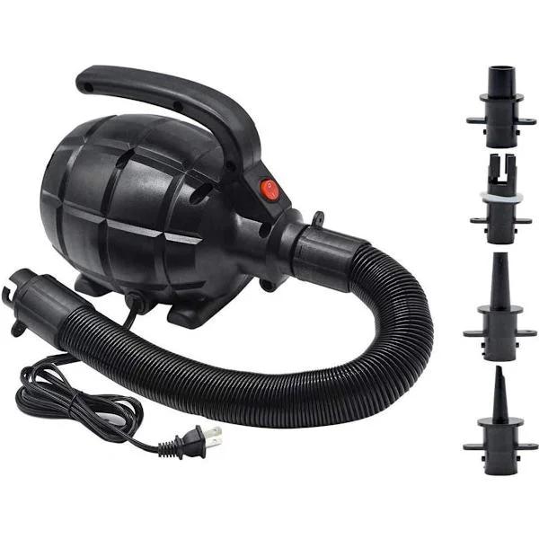 Elektrisk Luftpump - Luftpump - Elektrisk Luftkompressor - Pump för Tält/Yogamatta - Luftpump för Gymmatta - Hög Effekt 600W - Svart