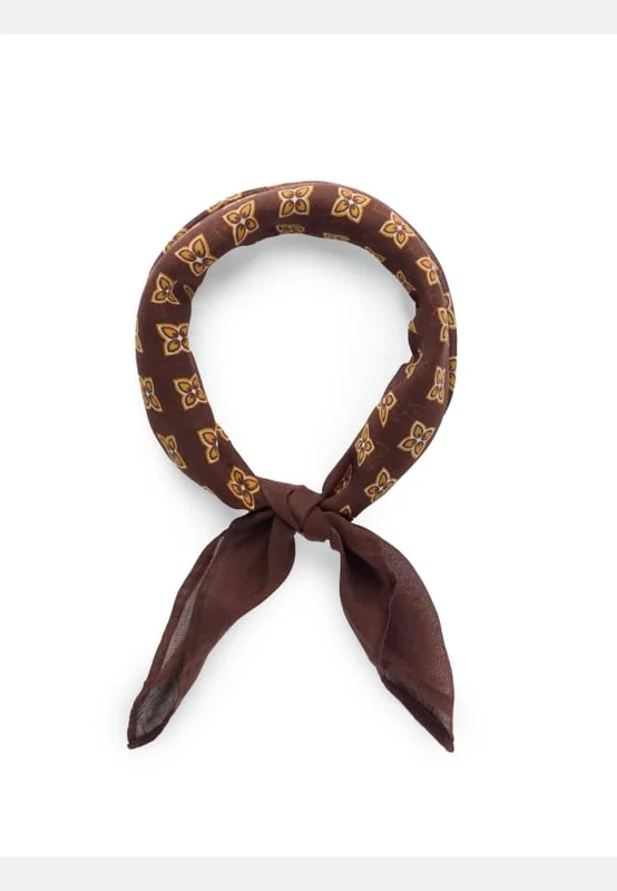 John Henric Cotton Patterned Bandana Halsdukar & scarves Herr Brun ONESIZE