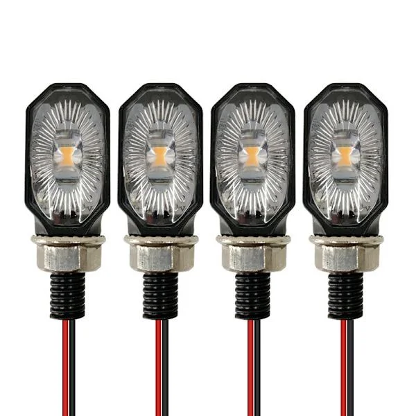 4 stk. 1 LED Lille Ovalt Lys Blinklys Motorcykel LED Blinklys