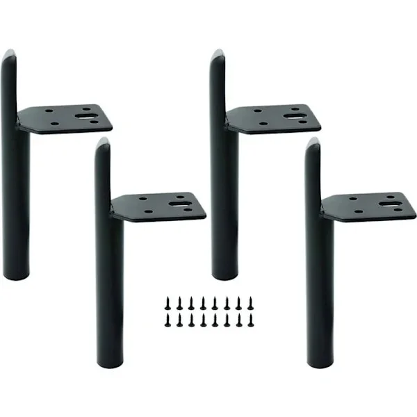 4 stk 15 cm møbelben i svart metall, bordben i DIY-møbler med skruer for sofa, sofabord, nattbord og andre møbler