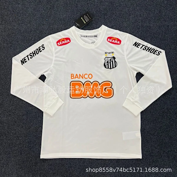 Santos FC Retro Fodboldtrøje 2012 2013 Fodboldtrøje Klassisk Fanversion Vintage Klubdragt*M*Hjemme langærmede trøjer uden serienummer