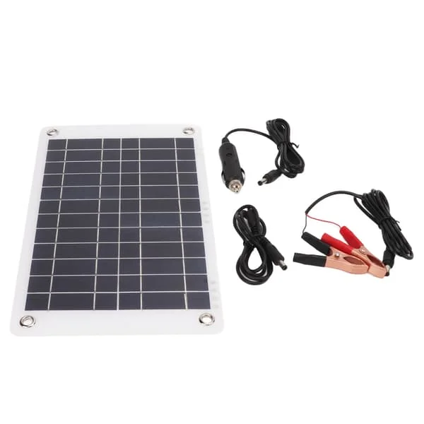 12V 8.5W Monokrystallinsk Semi Fleksibelt Solcellepanel med Klemme Utendørs Batterilader