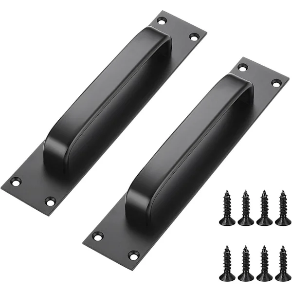 2 Sliding Door Handles - Aluminum Alloy, for Kitchen, Bathroom, Wardrobe - Black - 20*4*3.3 cm