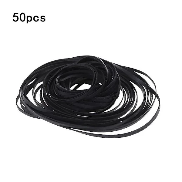 50-pack Replacement Belts for Turntables, Walkman, DVD, CD-ROM, Cassette Players, 3mm Wide Belts