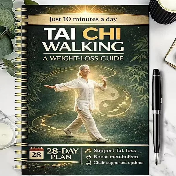 Tai Chi Gåguide til Vægttab for Seniorer – 28-dages Lavintensiv Plan med Skånsom Gang, Stolassisterede Muligheder & Balanceforbedring