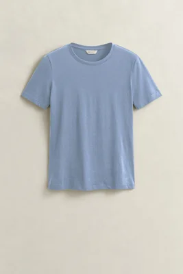 GANT - Lett bomulls T-skjorte med rund hals til dame palace blue