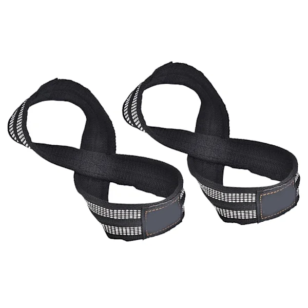 1 par figur 8 tyngdlyftningsremmar dödlyft handledsrem för pull ups horisontell stång styrkelyft gym fitness bodybuilding utrustning (S)