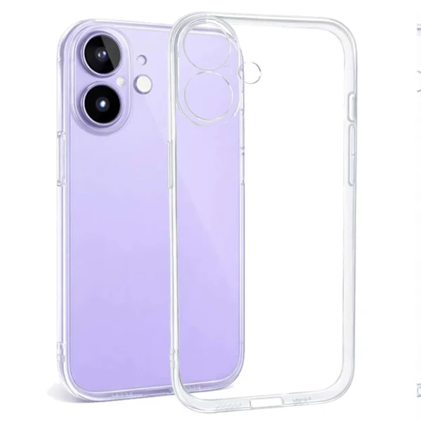Genomskinligt Skal med Kameraskydd till iPhone 16 Plus