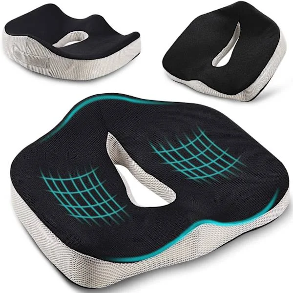 Istuinalusta, Memory Foam -toimistotuolin tyyny, ergonominen coccyx-tyyny lievittää häntäluun ja selän tuen epämukavuutta
