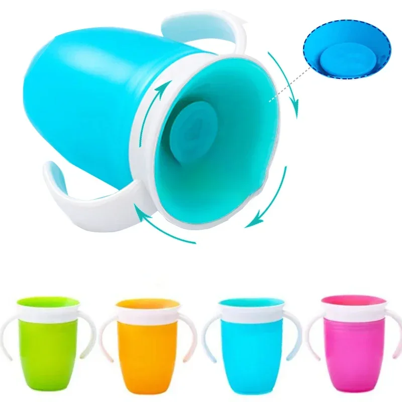 AliExpress - Baby Water Cups 360 Graden Gedraaid Baby Leren Drinkbeker met Dubbel Handvat Flip Deksel Lekvrij Zuigelingen Water Cups Fles