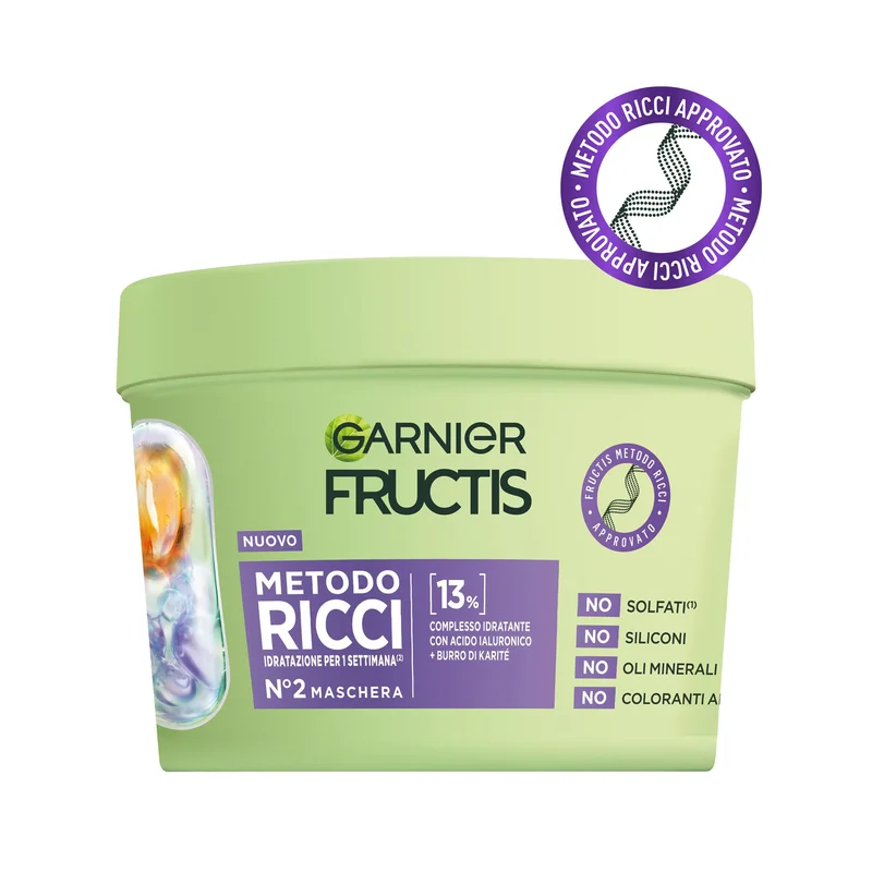 Garnier Fructis Metodo Ricci Maschera 370ml - Maschera Ricci Definiti Capelli
