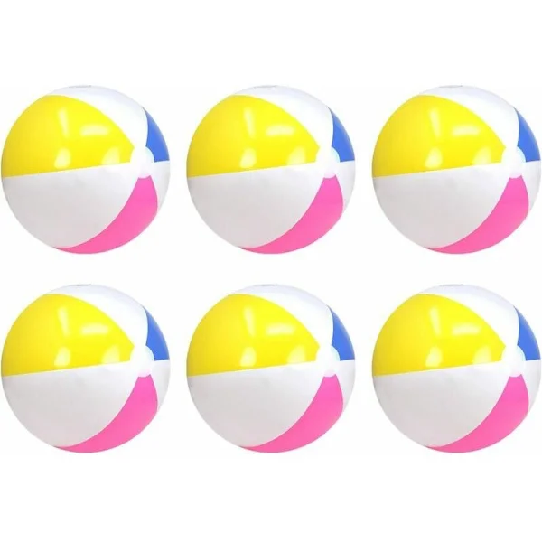 6X Uppblåsbar Badboll - Vattenavvisande Badboll - Badboll kompatibel Strand
