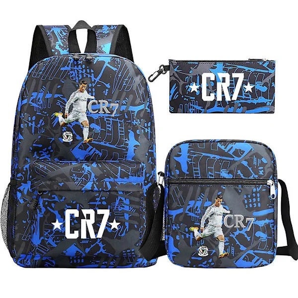 Football Ronaldo Cr7 Set - School Bags for Girls/Boys, Travel Laptop Backpack, Women's Backpacks, Shoulder Bags & Pencil Case High Quality Y-FO-