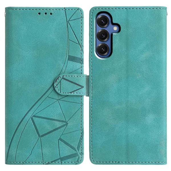 [KK] Compatible with Samsung Galaxy A34 5G Wallet Case Stand Embossed Triangle Pattern Leather Phone Flip Case-lingling} Multicolor