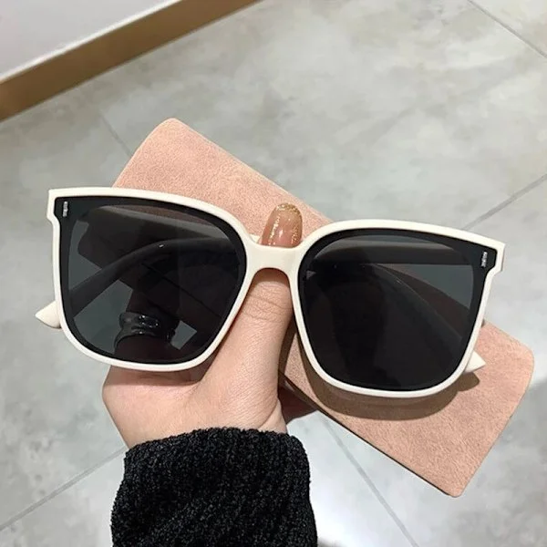 OIMG Vintage Fyrkantiga Solglasögon Dam Överdimensionerade Solglasögon Herr Retro Svarta Solglasögon Shades Goggle UV400 Oculos De Sol