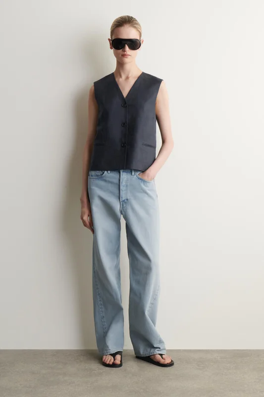COS Women's Linen Waistcoat in Blue