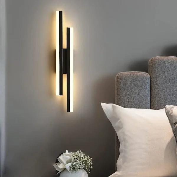 LED Vägglampa Inomhus, 16W Vägglampa Modern 3 ljusfärger, Lång Vägglampa Akryl för Sovrum, Vardagsrum, Korridor
