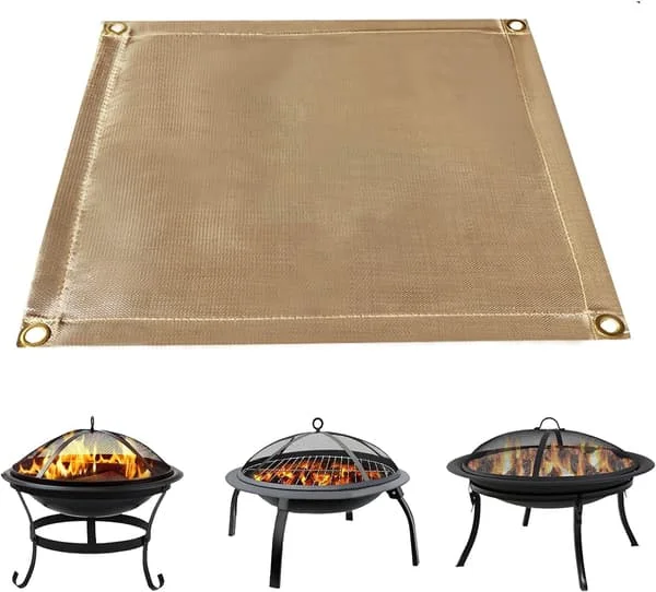 (95x80cm) Fireplace Mat | Fire Protection Mat | Charcoal Grill Mat | Grill