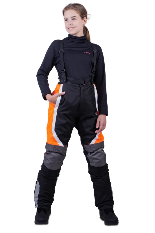 Pantalon Moto Enfant Course Two Seasons 2.0 Noir/Orange 110