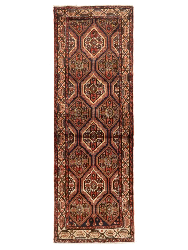 Mahal Rug Oriental Runner Brown/Dark Red (Wool, )