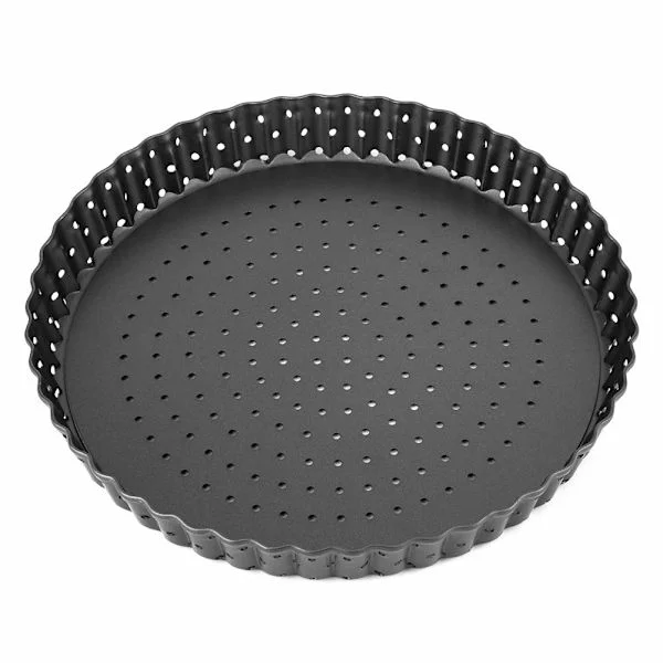Carbon Steel Pizza Pan with Holes for Oven, Deep Dish Pizza Tray Non-Stick Baking Pan with Removable Bottom (8 inch)