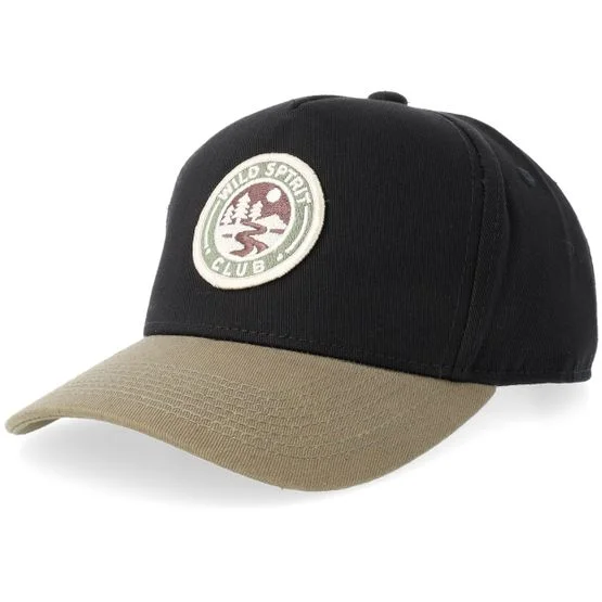 Kiddo Cap - Svart adjustable Caps - Kids Green Little Adventure Club Green Little Adventure Club Black/Dark Olive Brim A-Frame Adjustable @ Hatstore