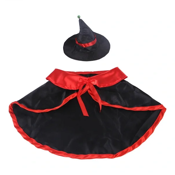 Halloween Kattekostyme Vampyrmantel Heksehatt Justerbare Kjæledyrkostymetilbehør Kjæledyrskappe Kostyme for Katt Kanin Smådyr