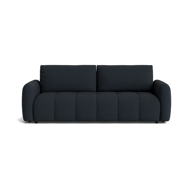 Toscana 3-Sitzer-Schlafsofa mit Stauraum, Loop Dunkelblau, modernes Design, Bettkasten, Bonell-Federung & Nozag-Federn, hoher Komfort, 90cm.