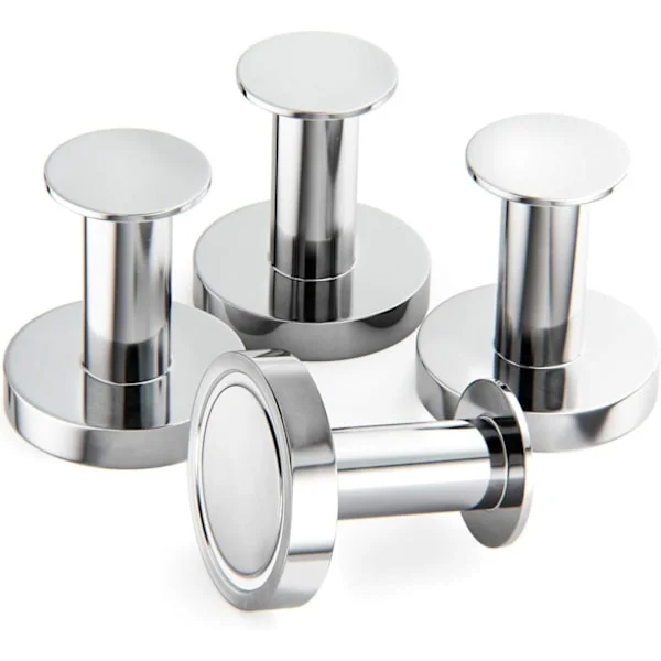 Magnetic Coat Hanger for Hanging Jackets and Bags, 4 Extremely Strong Chrome Wall Hooks, Coat Hanger for Door