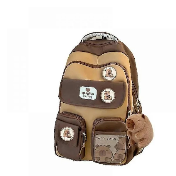 Brown School Bag 2024 Capybara Ridge Large Backpack For Boys And Girls, Brand Card Brown Backpack