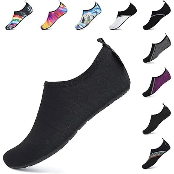 Beach Shoes for Men Women Unisex Water Shoes Aqua Socks Quick Dry Swimming and Water Beach Swim Shoes, Black, 36-37EU