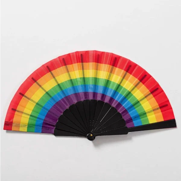 Handfläkt - Festivalfläkt - Pride - Flagga - Svart