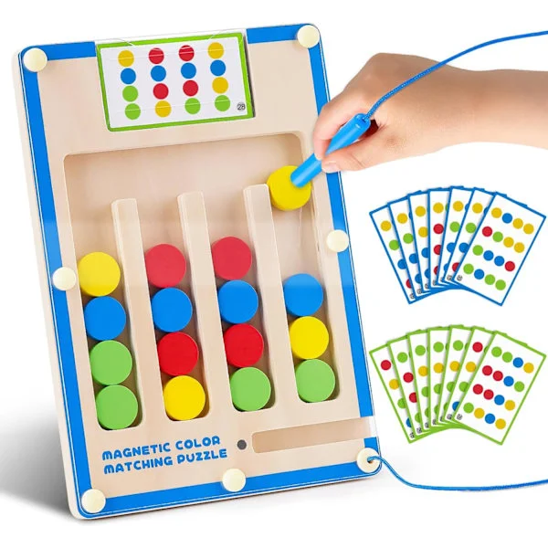 TMGOT Montessori Magnetisk Labyrint Träleksak Brädspel för Pojkar Flickor – Pedagogisk Gåva