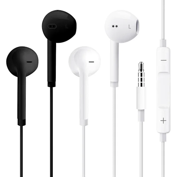 Kablede In-Ear hodetelefoner, kablede hodetelefoner Støyreduserende stereohodesett med mikrofon, universelle 3,5 mm jack-hodetelefoner kompatible