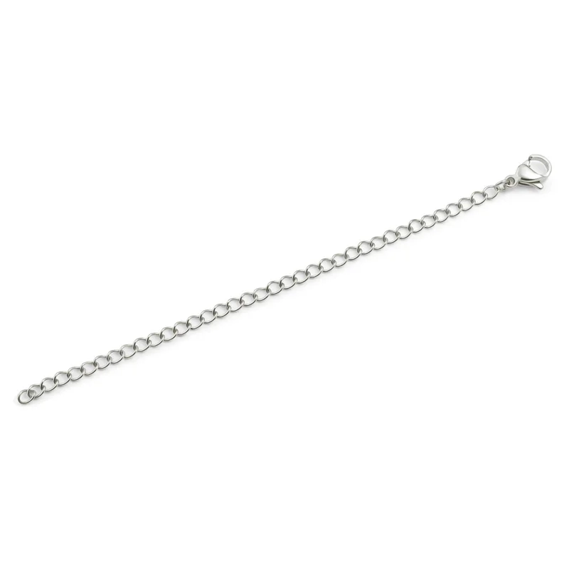 Silberfarbene 304L Edelstahl Halskettenverlängerung 10 cm für Männer - Edelstahlketten