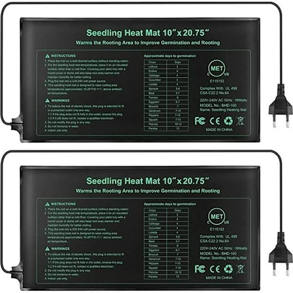 Elektroninen lämpömatto, vedenpitävä, hydroponinen lämmitystyyny siemenille, matelijoille ja kasveille