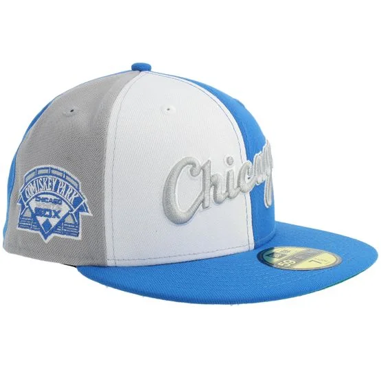 New Era - MLB Schwarz Fitted Cap - Hatstore Exclusive x Chicago White Sox 59FIFTY Comiskey Park Blue/Grey/White Fitted @ Hatstore