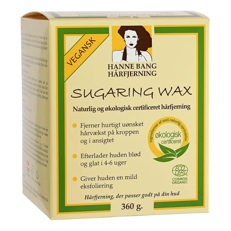 Hanne Bang Organic Sugaring Wax 360 g + 10 Strips, Hudpleje, Hårfjerning, Voks & Strips