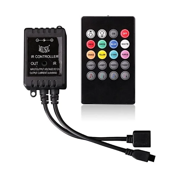 20 tangenter Strip IR LED RGB MusController Kontroll för 5M SMD 3528/5050 LED-lister DC 12V LED-ljuslist