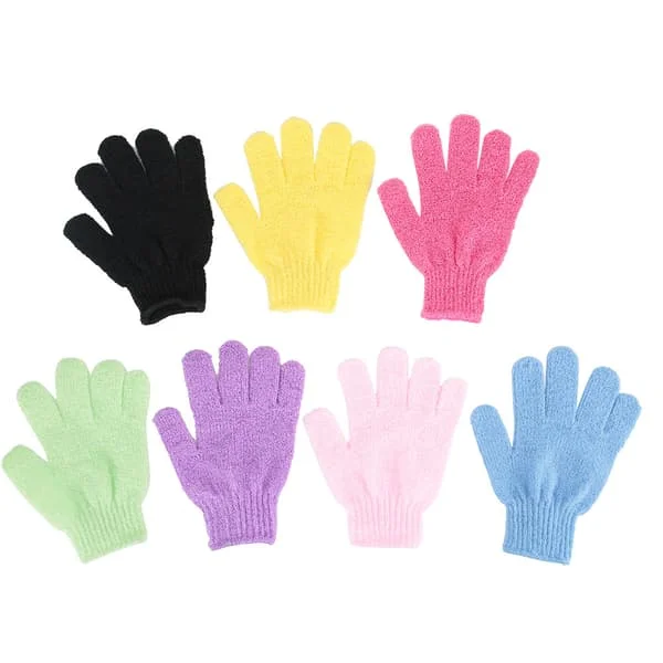 7 st badhandskar duschkropp djuprengörande exfolierande hud spa massage skrubbhandske 7 st/set