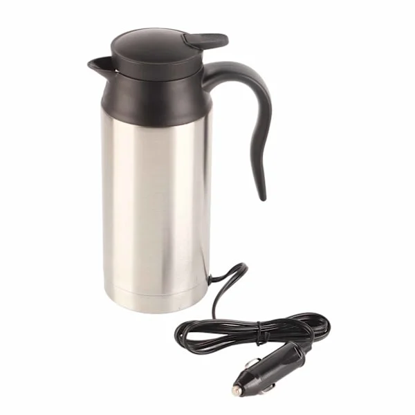 750ML rustfrit stål bil elkedel kaffe te til termokande vand varmekop 12V