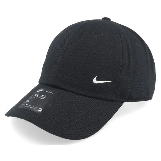 Nike Club Swoosh Black/Sail Dat Cap / Unstructured Schwarz Verstellbar Baumwolle Größe S/M (54-57 CM) Klassische Kappe