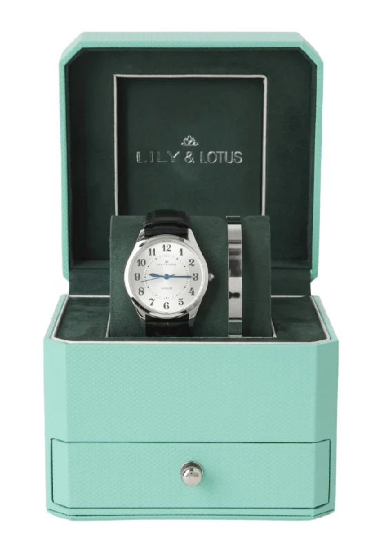Lily & Lotus Klocka med läderarmband CM-220910 Klockor Dam Svart ONESIZE